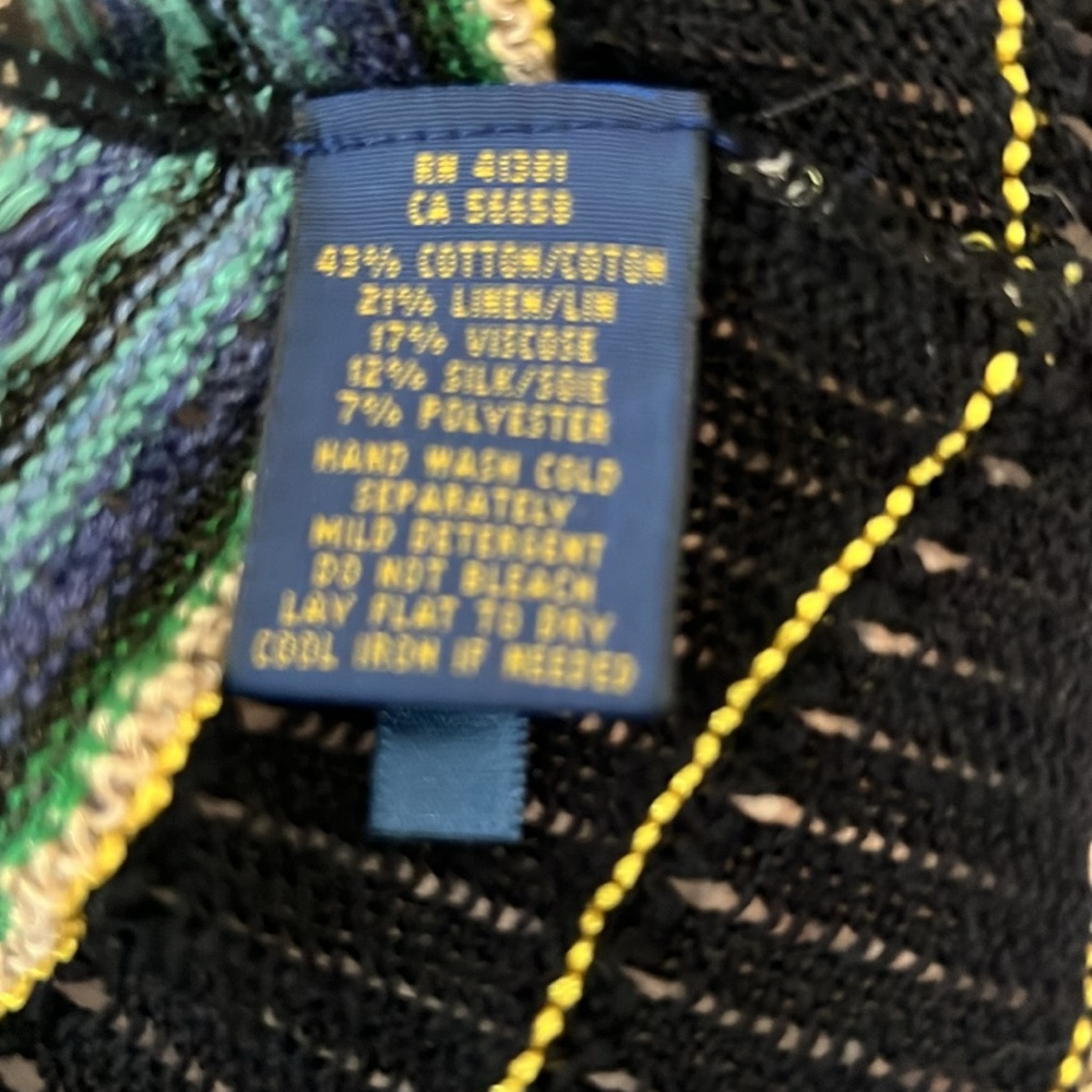 Polo Ralph Lauren M Open Weave Indian Blanket Aztec Shrug Sweater - Picture 7 of 8